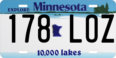 MN license plate 178LOZ