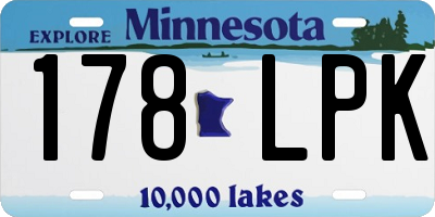 MN license plate 178LPK