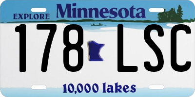 MN license plate 178LSC
