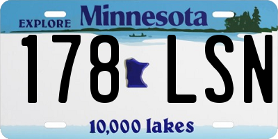 MN license plate 178LSN