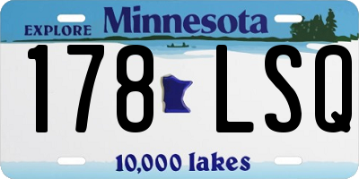 MN license plate 178LSQ
