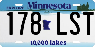 MN license plate 178LST