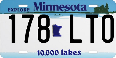 MN license plate 178LTO