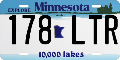 MN license plate 178LTR