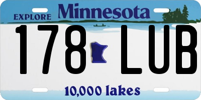 MN license plate 178LUB