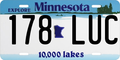 MN license plate 178LUC