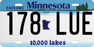 MN license plate 178LUE