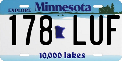 MN license plate 178LUF