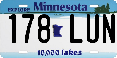 MN license plate 178LUN