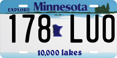 MN license plate 178LUO