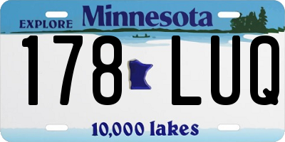 MN license plate 178LUQ