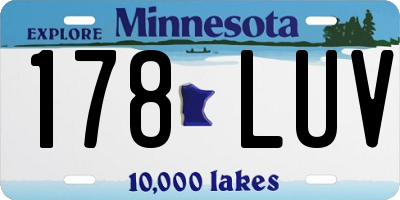 MN license plate 178LUV