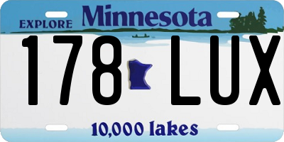 MN license plate 178LUX