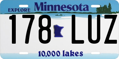 MN license plate 178LUZ