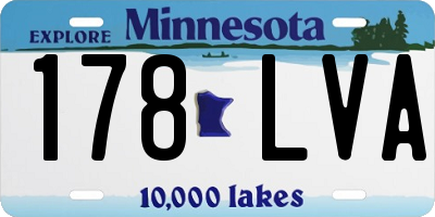 MN license plate 178LVA