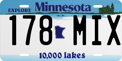 MN license plate 178MIX