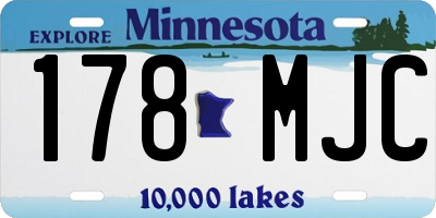 MN license plate 178MJC