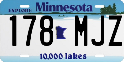 MN license plate 178MJZ