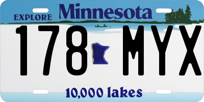 MN license plate 178MYX