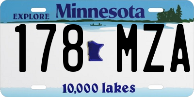 MN license plate 178MZA