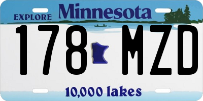 MN license plate 178MZD