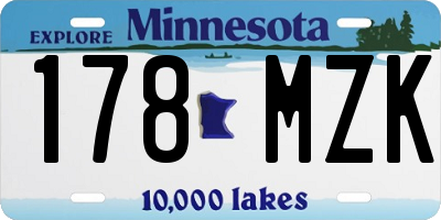 MN license plate 178MZK