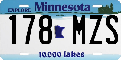 MN license plate 178MZS