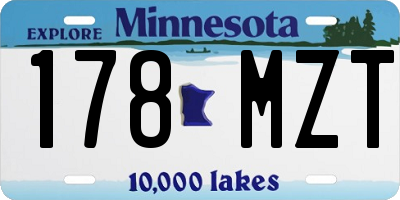 MN license plate 178MZT
