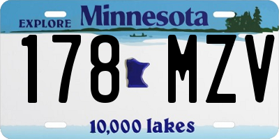 MN license plate 178MZV