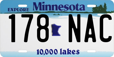 MN license plate 178NAC