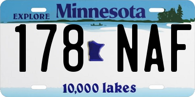 MN license plate 178NAF