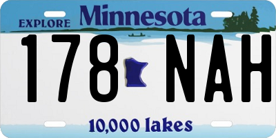 MN license plate 178NAH