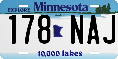 MN license plate 178NAJ