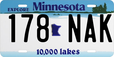 MN license plate 178NAK