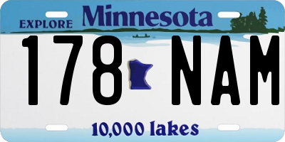 MN license plate 178NAM
