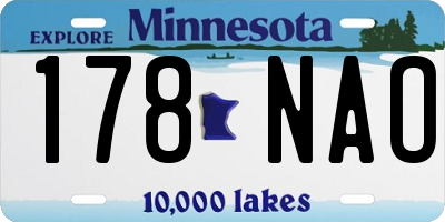 MN license plate 178NAO