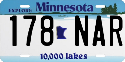 MN license plate 178NAR