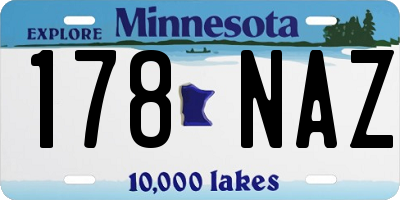 MN license plate 178NAZ