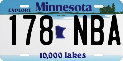 MN license plate 178NBA