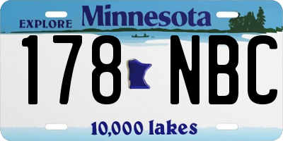 MN license plate 178NBC