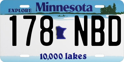 MN license plate 178NBD