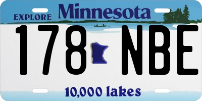 MN license plate 178NBE