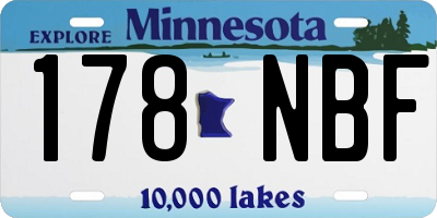 MN license plate 178NBF