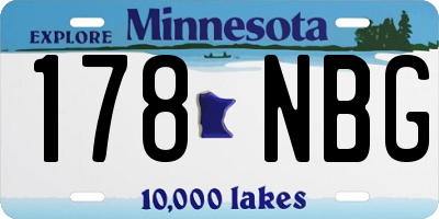 MN license plate 178NBG