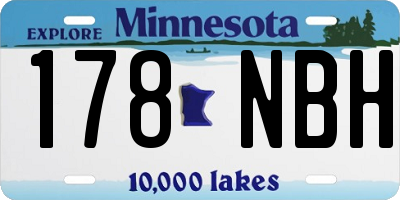 MN license plate 178NBH