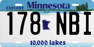 MN license plate 178NBI