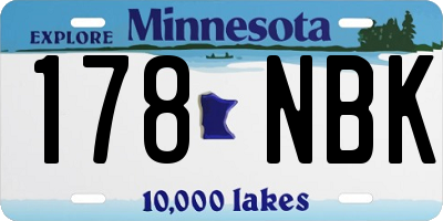 MN license plate 178NBK