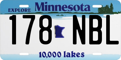 MN license plate 178NBL