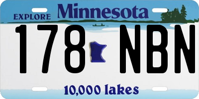MN license plate 178NBN