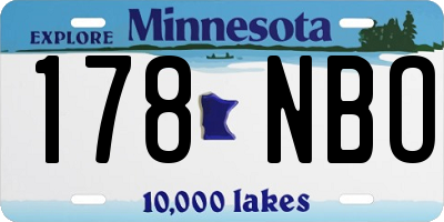 MN license plate 178NBO